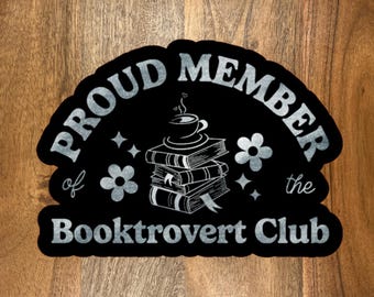 Booktrovert Club Sticker, Reader Introvert Sticker