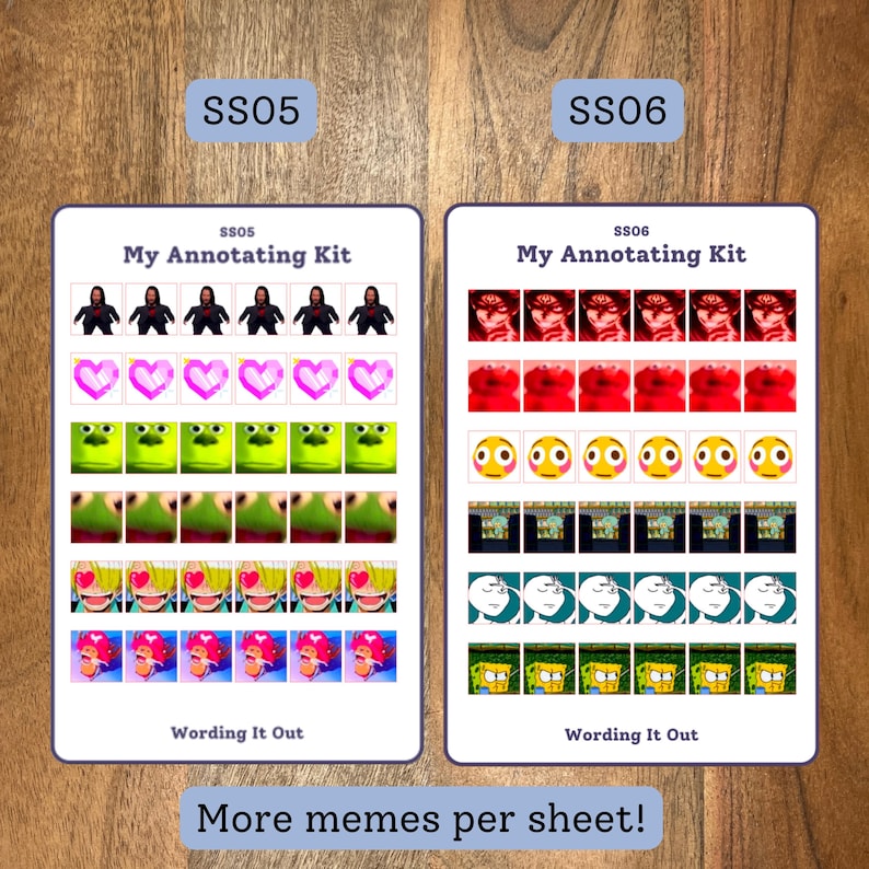Funny book annotation sticker sheets, meme annotation stickers, book annotation stickers, funny annotating kit