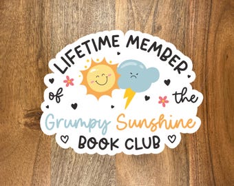 Sticker Grumpy Sunshine, sticker Romance Trope, lezerscadeau