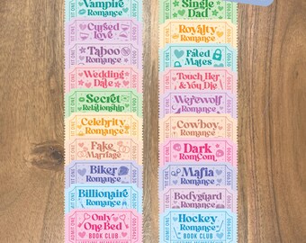 Romance Trope Stickers, Spicy Book Tropes, Bookish Gift Decal
