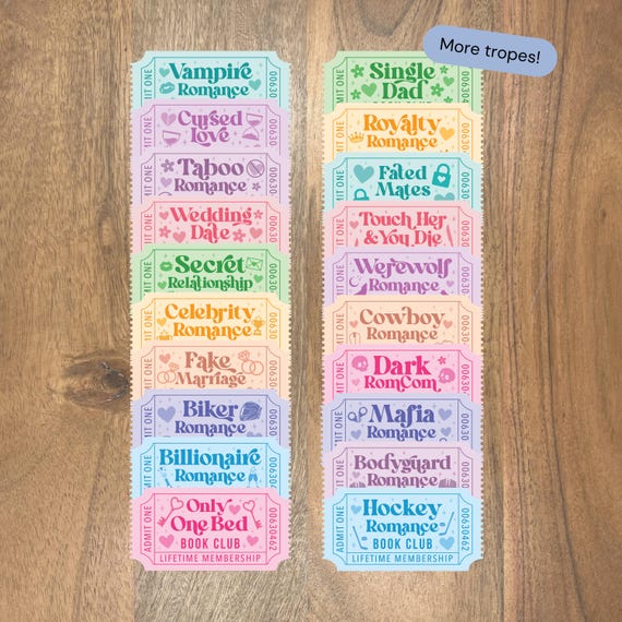 Romance Trope Stickers, Spicy Book Tropes, Bookish Gift Decal