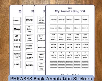 Book Annotation Sticker Sheet, Sticker Sheet for Annotating Books