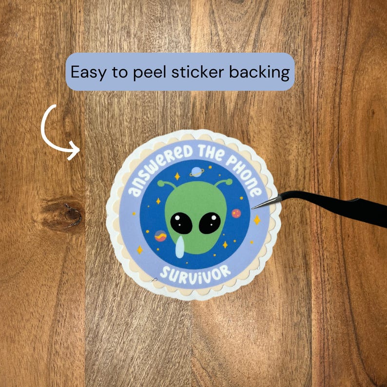Answered The Phone Survivor Sticker, Phone Call Hater Sticker, Social Anxiety Sticker, Introvert Sticker