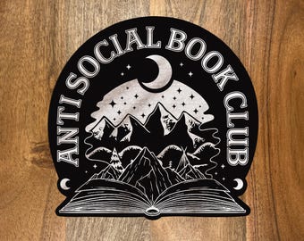 Anti Social Book Club Sticker, Waterproof Laminated Decal