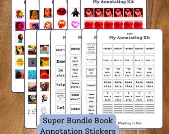 Annotation Sticker Sheet Super Bundle, Meme Book Annotation Sticker Sheets, Phrase Book Annotation Sticker Sheets
