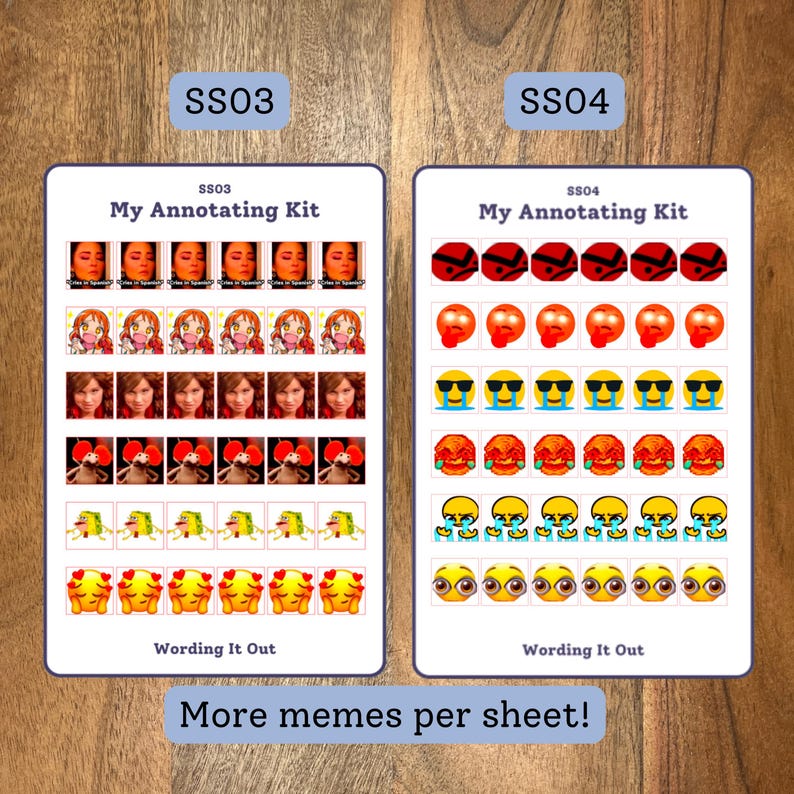 Funny book annotation sticker sheets, meme annotation stickers, book annotation stickers, funny annotating kit