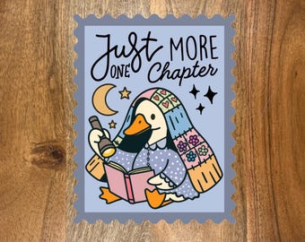 Just One More Chapter Sticker, Bookish Decal, Book Lover Gift