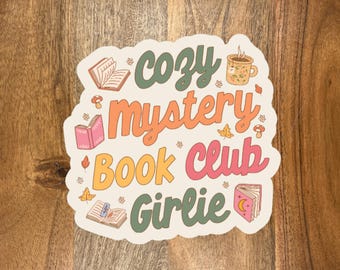 Cozy Mystery Book Club Girlie Sticker