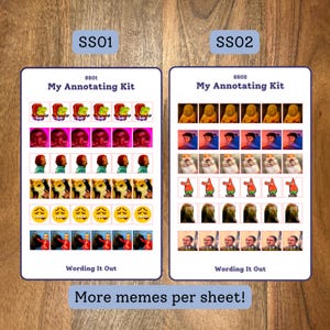 Funny book annotation sticker sheets, meme annotation stickers, book annotation stickers, funny annotating kit