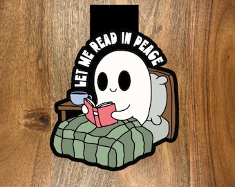 Let Me Read in Peace Magnetic Bookmark, Ghost Spooky Bookmark