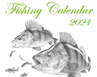 2024 FISHING CALENDAR Featuring Art by Robin Woolnough 2024 Handmade To Order