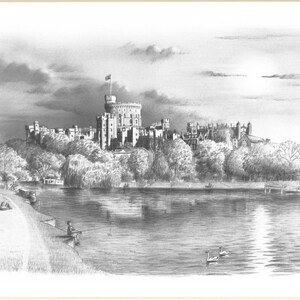 Windsor Castle From Thee River Thames Inspired by Turner Unmounted