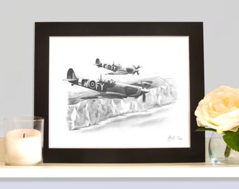 Supermarine Spitfire mkIX Classic WW2 Aviation print