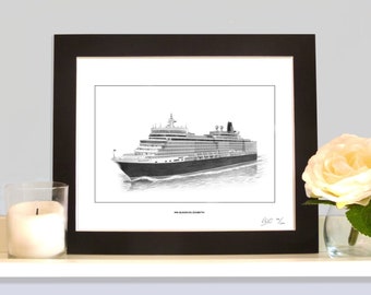 MS Queen Elizabeth Classic Ocean Liner Picture