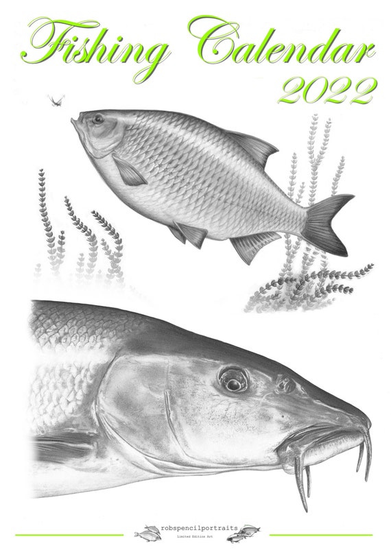 New 2022 Fishing Calendar Featuring Art By Robin Woolnough | Etsy