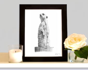 On Lookout Meerkat Art Picture