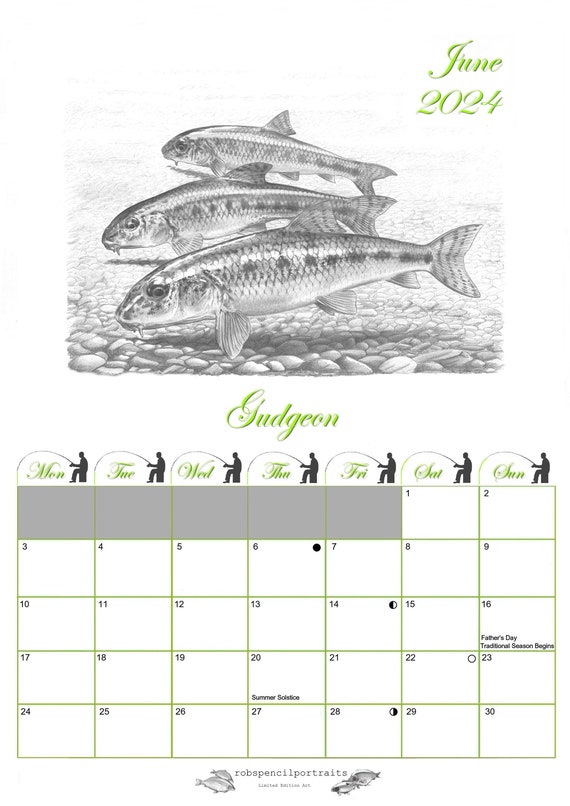 2024 FISHING CALENDAR Featuring Art by Robin Woolnough 2024