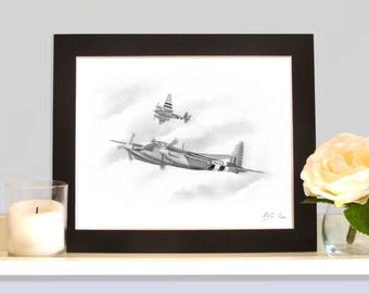 De Havilland Mosquito Pencil Drawing Art Print Picture Wall Art Limited Edition Direct From Artist Signed