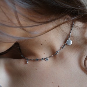 Choker Sterling Silver Necklace, Handmade Necklace, Modern Jewelry, 925 Silver Choker