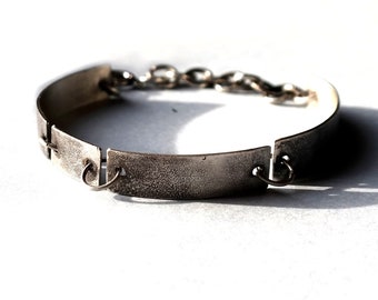 Handmade Sterling Silver Bracelet, Modern Bracelets, Raw Silver Jewelry, Bracelet Woman,