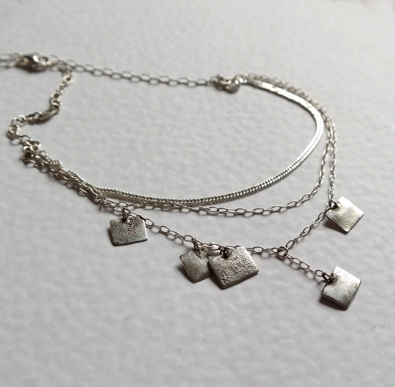 Sterling Silver Multi Strand Necklace with handmade Silver Etsy