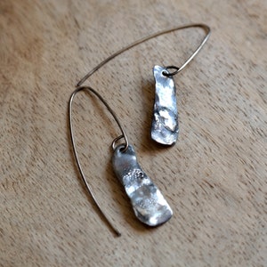 Silver Dangle Earrings, Sterling Silver, Unique Silver Jewelry, Handmade Oxidized Earrings, Artisan Jewelry
