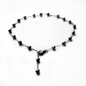 Silver Choker, Bead Necklace, Handmade Necklace, Silver Balls Choker, Sterling silver Jevelry