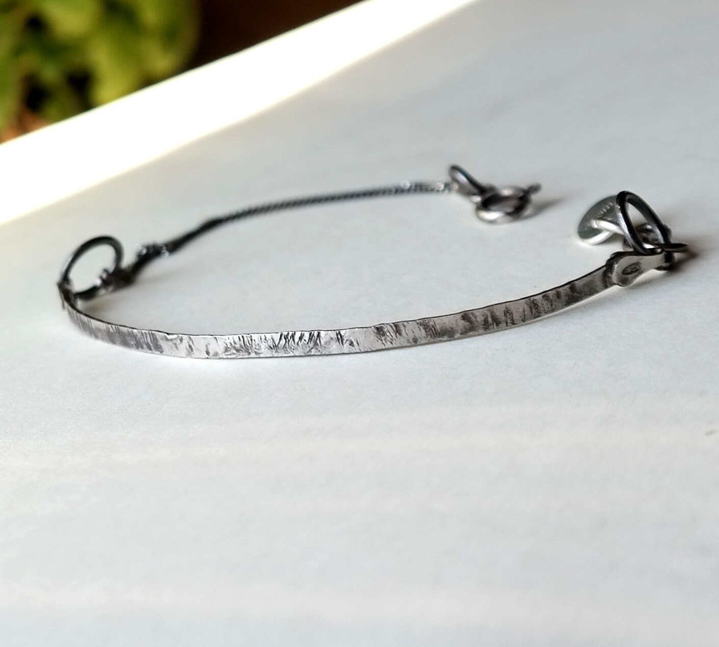 Handmade Sterling Silver Bracelet 925 Silver Hammered Etsy UK