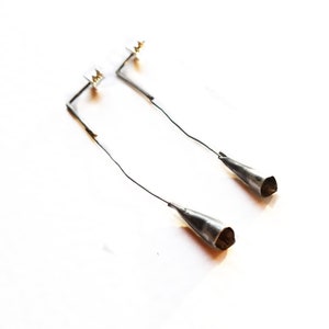 Organic Silver Earrings, Delicate Sterling Silver Jewelry, Raw earrings, Long Silver Earrings, Light Weight