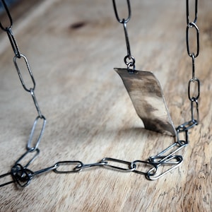 Handmade Sterling Silver Necklace, Silver Chain Necklace, Big Silver Pendant, Statement Jewelry Gift