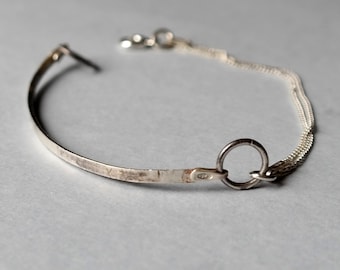 handmade sterling silver bracelet, 925 silver, hammered bracelet