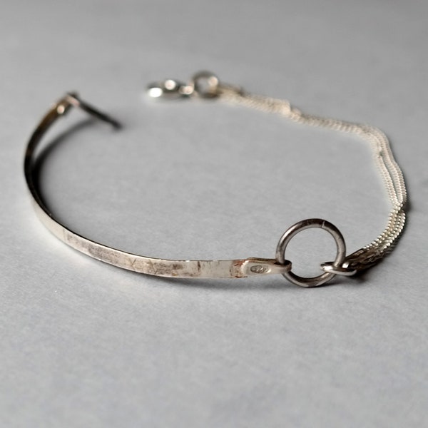 handmade sterling silver bracelet, 925 silver, hammered bracelet
