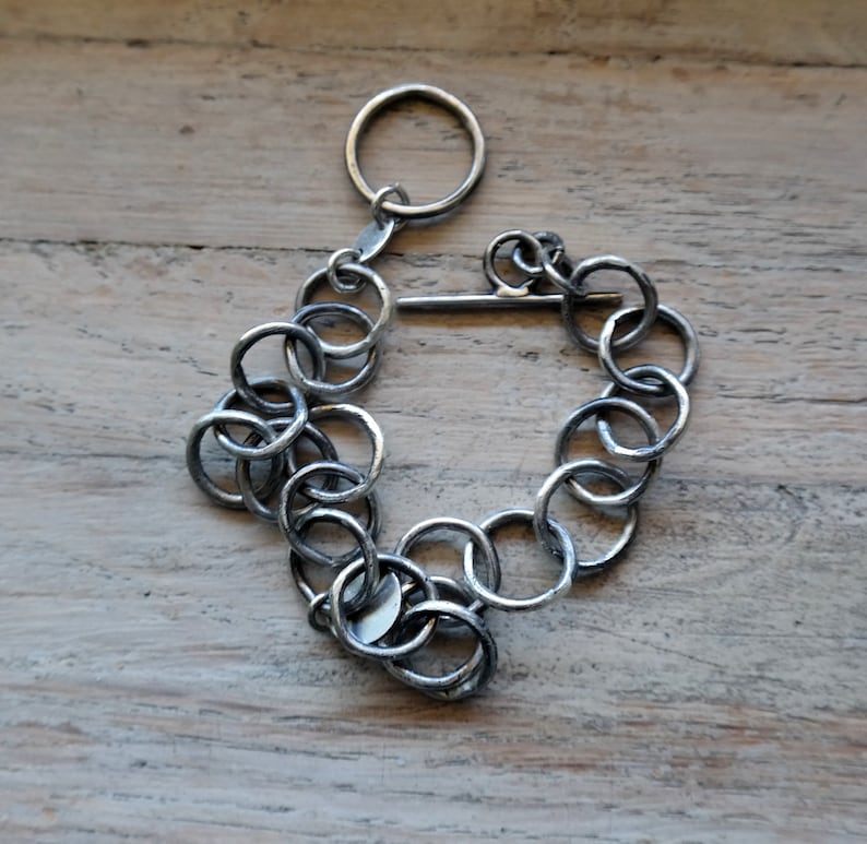 Sterling Silver Hammered Circles Bracelet