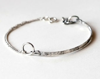 handmade sterling silver bracelet, 925 silver jewelry, hammered silver bracelet