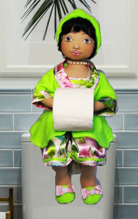 doll toilet roll holder
