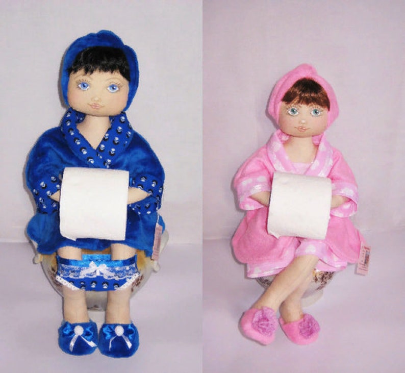 doll toilet roll holder pink