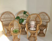 Peacock chair wicker planter basket mini peacock chair boho nursery decor
