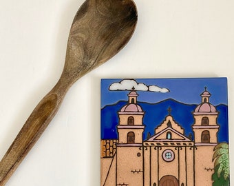 decorative mexican tile trivet /  Mexican art tile / ceramic art tile