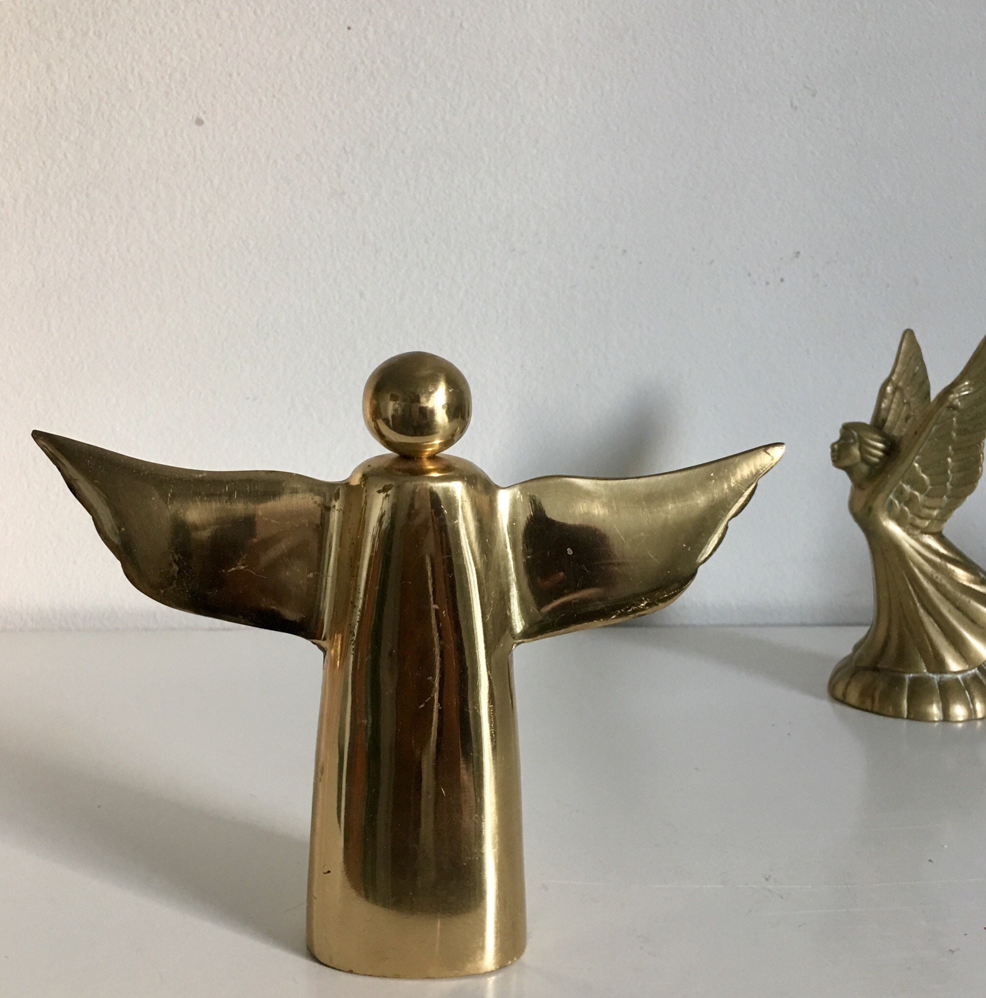Mid Century Solid Brass Angel / brass angel / brass angel Etsy