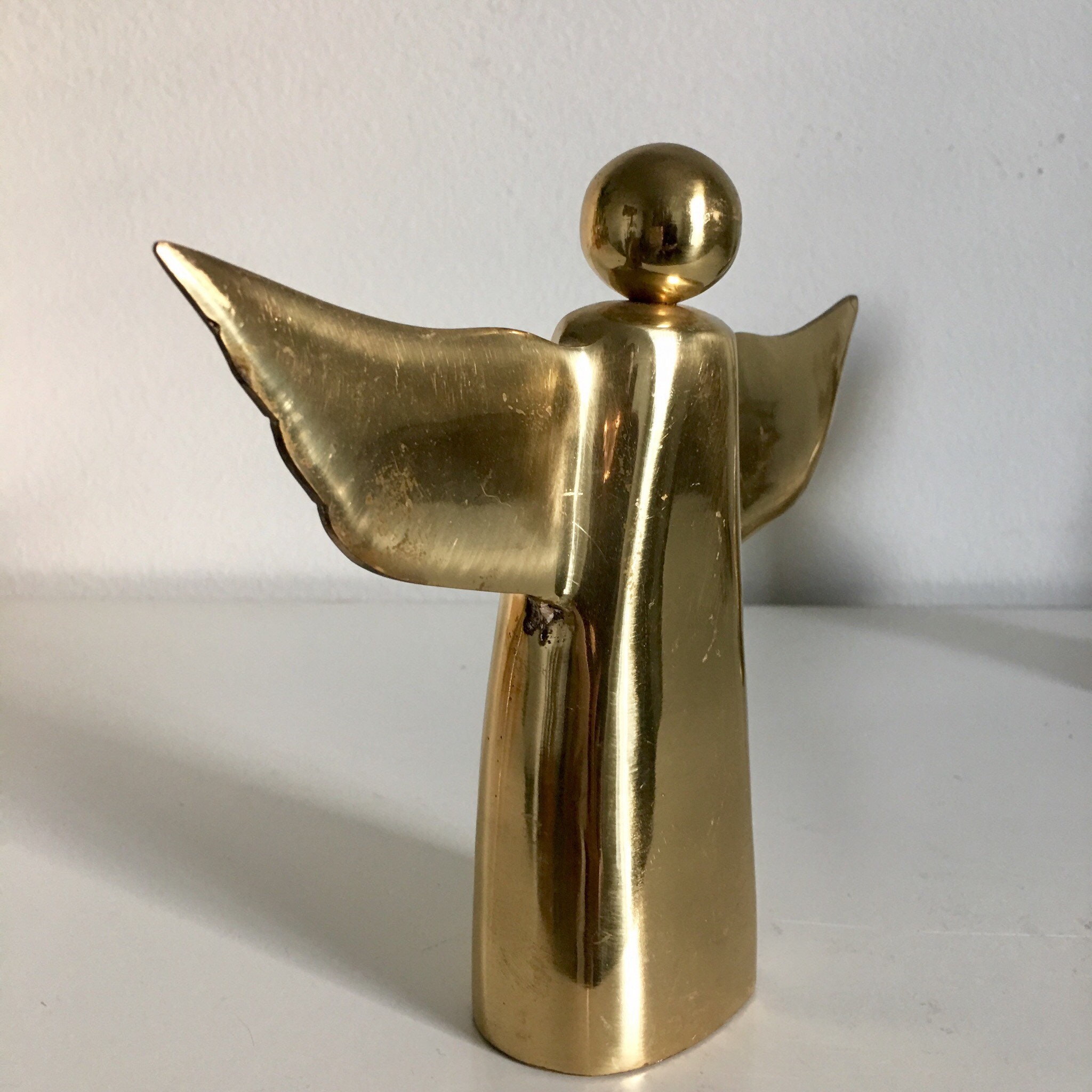Mid Century Solid Brass Angel / brass angel / brass angel Etsy