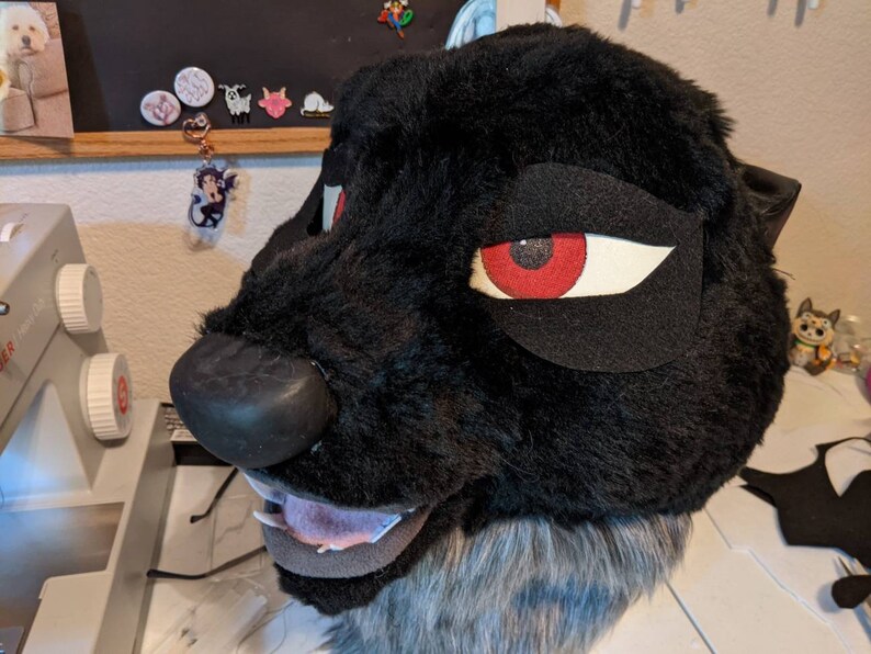 Black Wolf / Werewolf Fursuit Head Mask Halloween Etsy