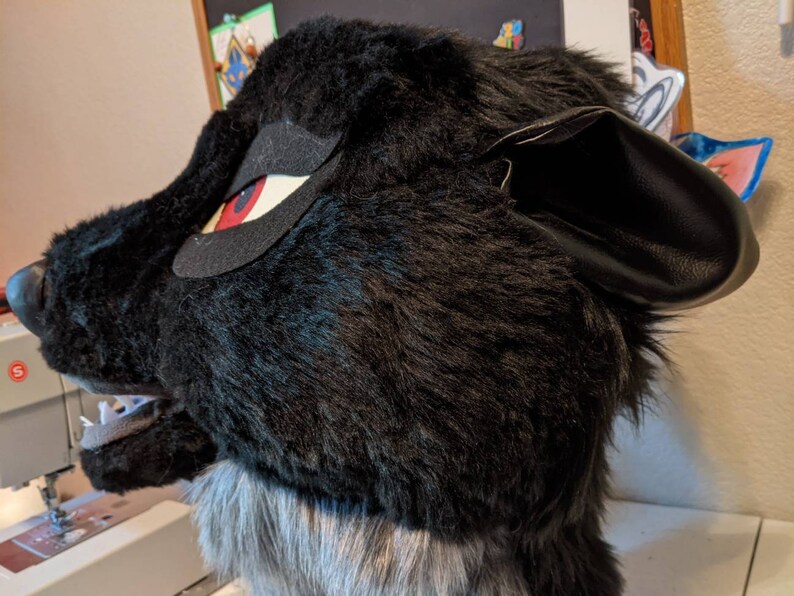 Black Wolf / Werewolf Fursuit Head Mask Halloween Etsy