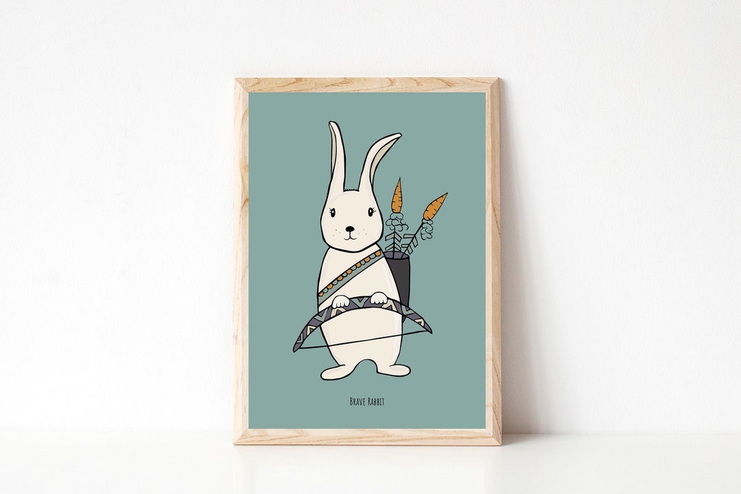 Brave Rabbit Nursery Poster: Boho Archer Print - Etsy