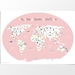 Printable Kids Pink World Map Poster 11x14 In 20x16 In - Etsy