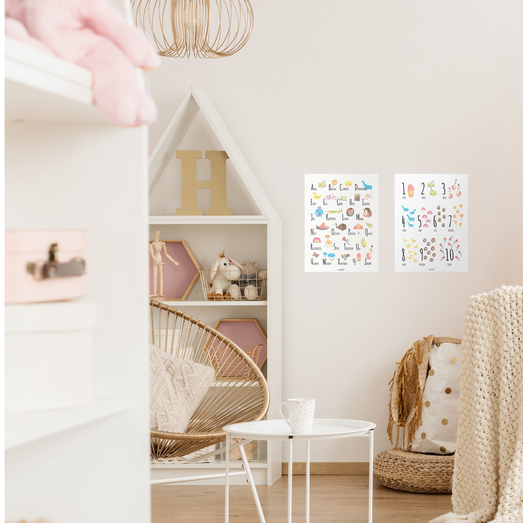 Affiche ABC Alphabet néerlandais pour chambre d'enfant 30x40 cm