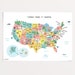 Printable United States of America Map USA Map 20x16 In | Etsy