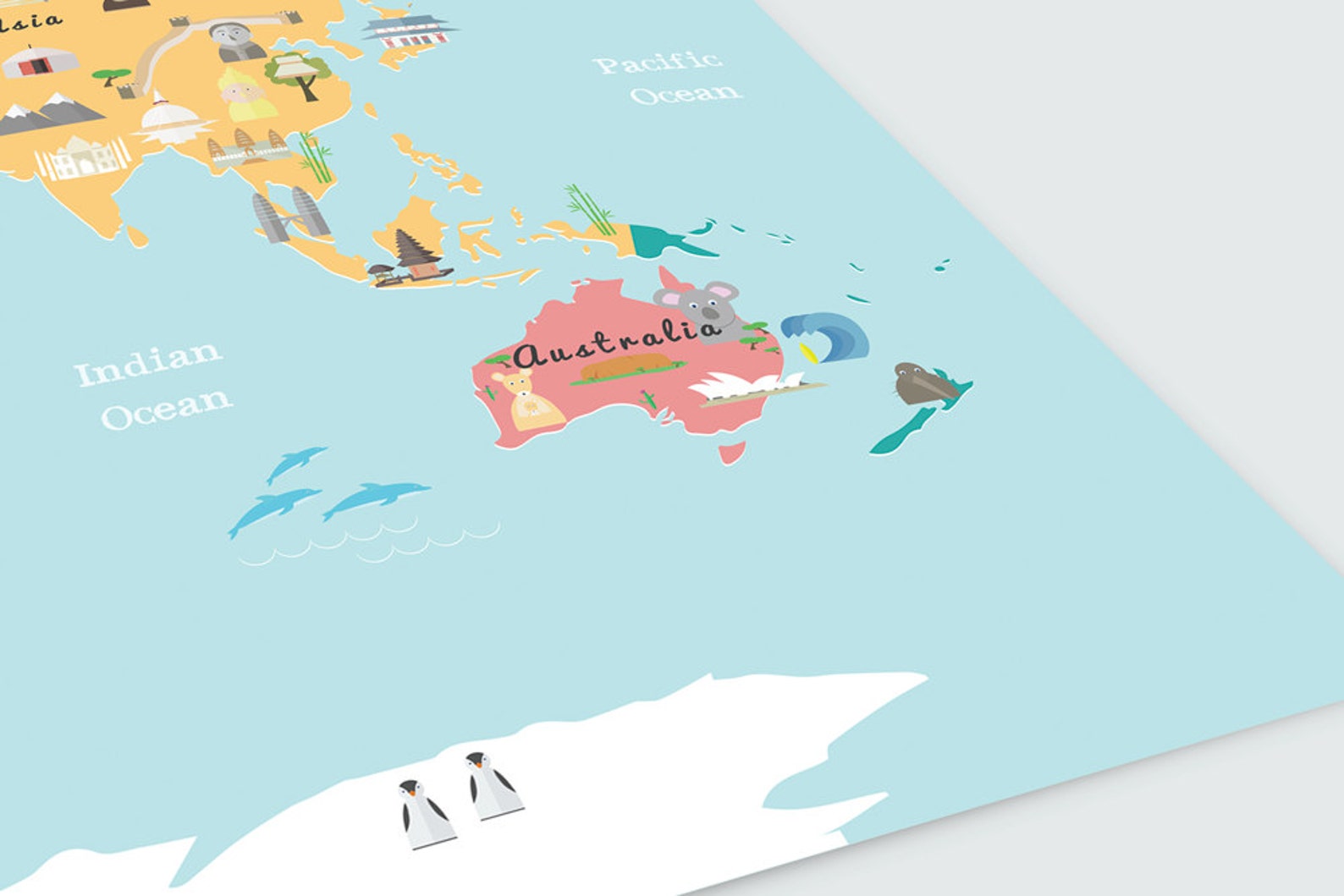 Printable Kids World Map Poster, A3, 11x14 In, 24x36 in Nursery Poster ...