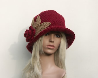 Women's Chloche Wool Crochet - Hat