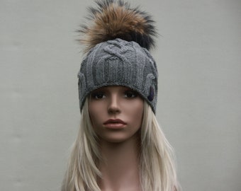 Fellbomb hat bombshell knit hat cap cap cap cap with real fur bombshell ski cap ski cap fin raccoon