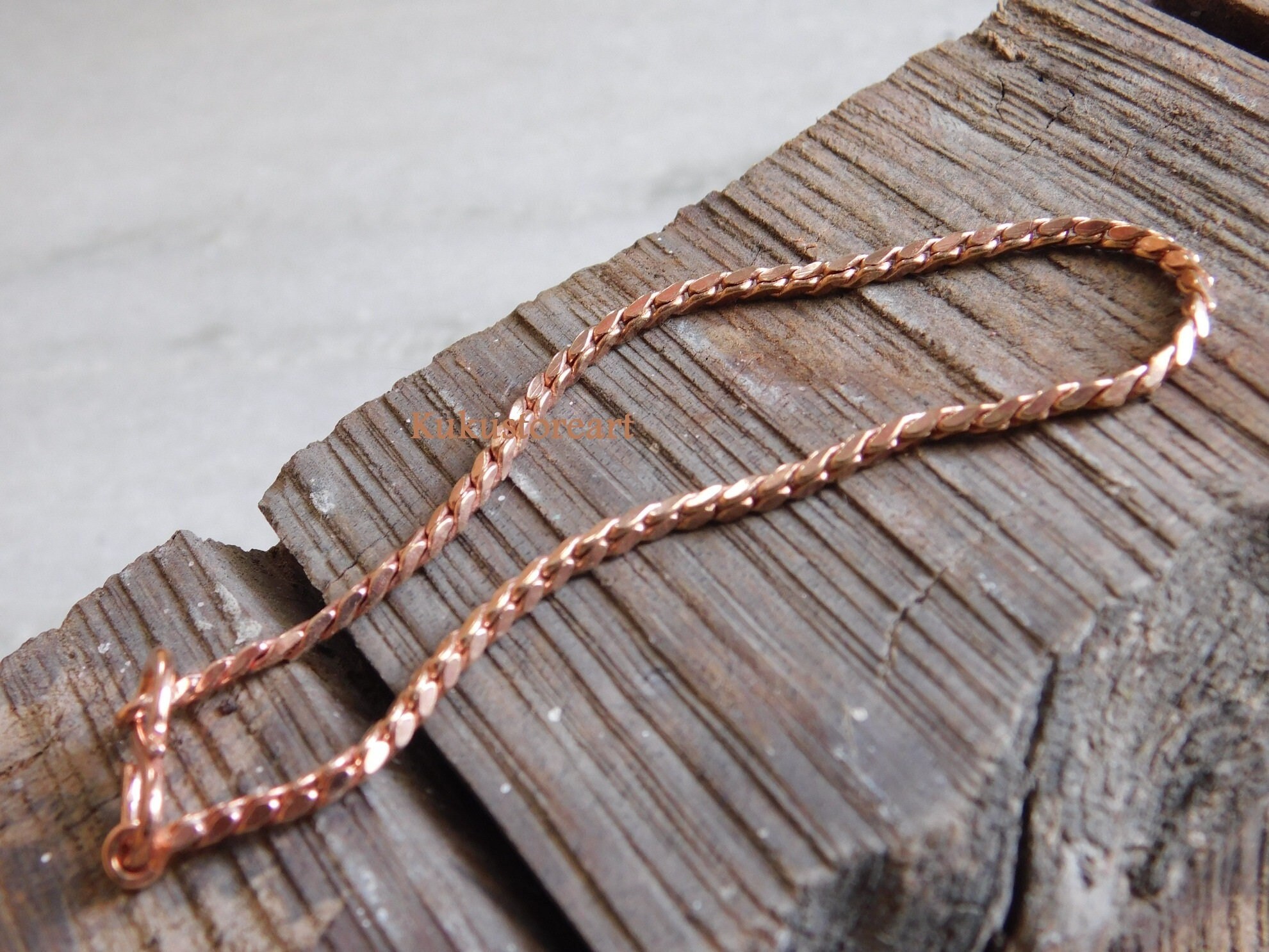 Red Copper Chain Necklace/ Pure Copper Wheat Chain/ Solid Copper Jewelry  Chain /wheat Chain Gift for Viking Jewelry/ Eco Friendly Chain 